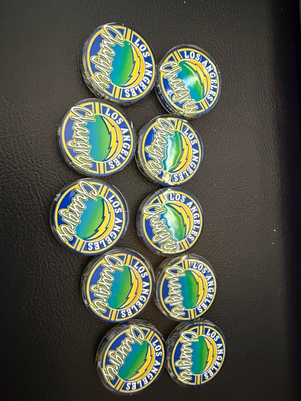 Los Angeles Chargers Round Team focal beads for pen making- Blue & Yellow
